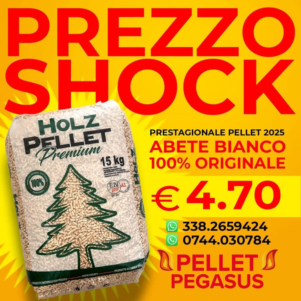 Pellet 100% Abete Prezzo Shock Super Offerta € 4.70